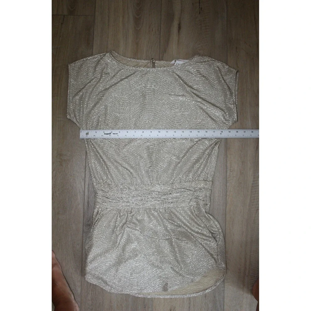 BCBGeneration Silver Metallic Textured Mini Dress‎ Women's 0 Pockets Party Drop